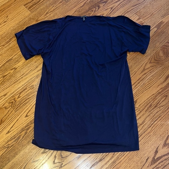 Eileen Fisher Woman’s Navy T-Shirt Dress With Cut out Shoulders Size XL - Picture 1 of 6